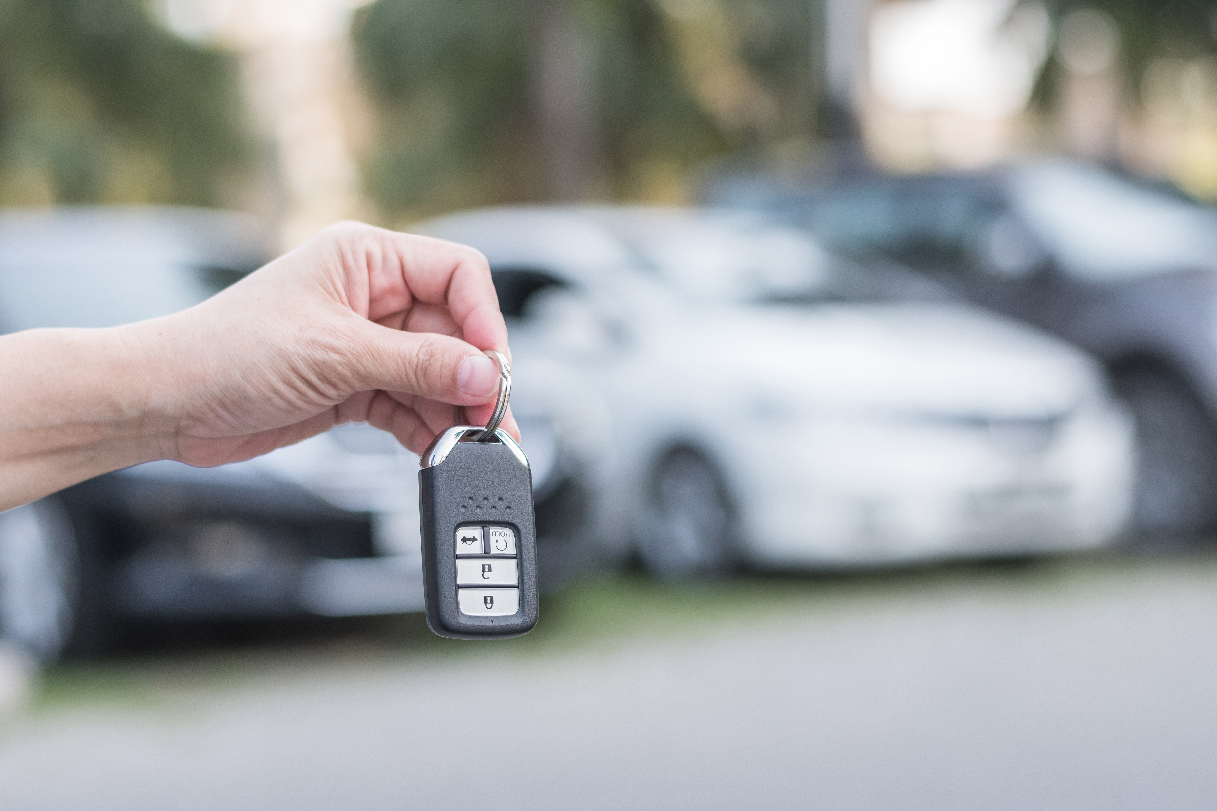 Car keys in the airport car park