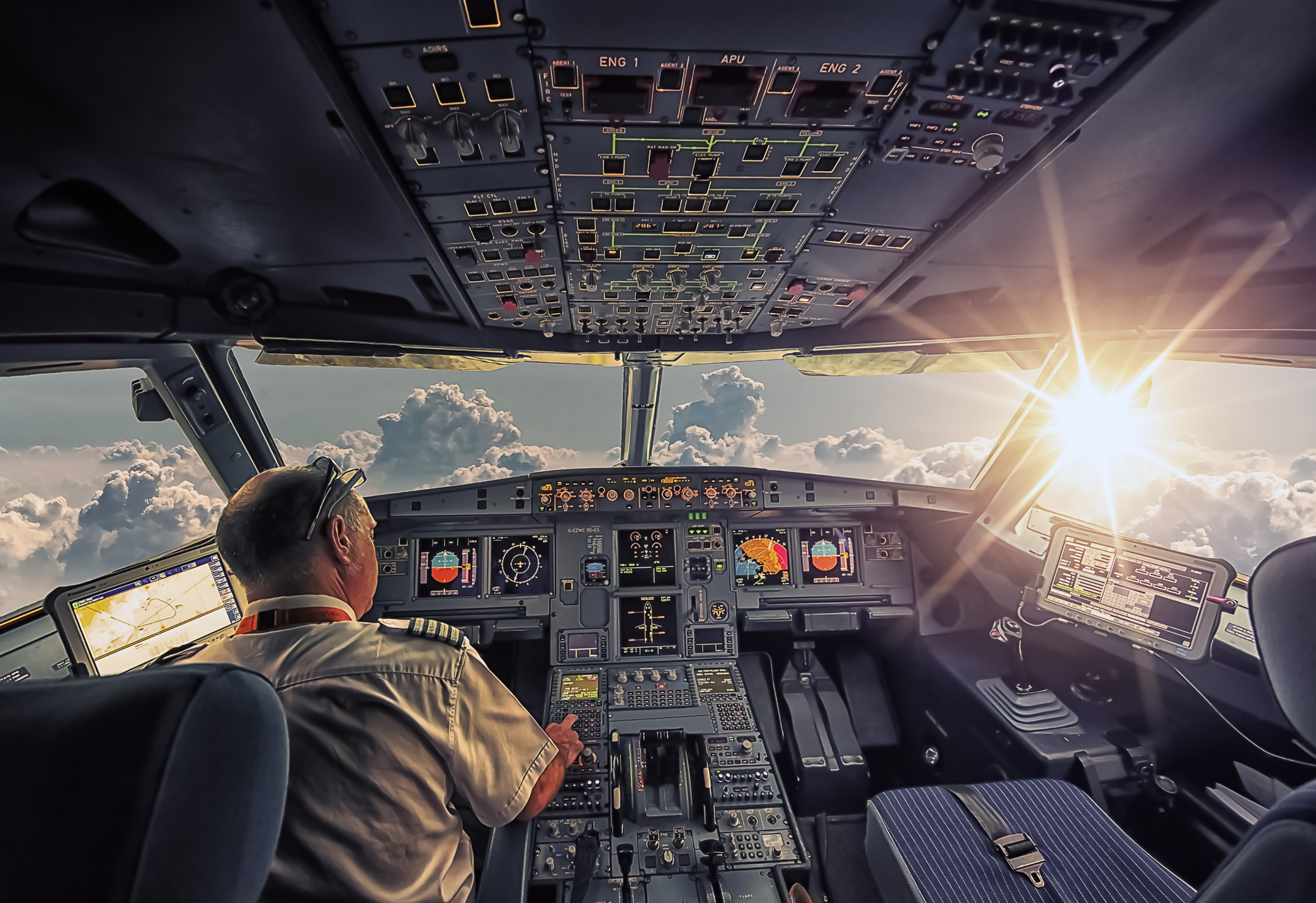 Pilot in the cockpit