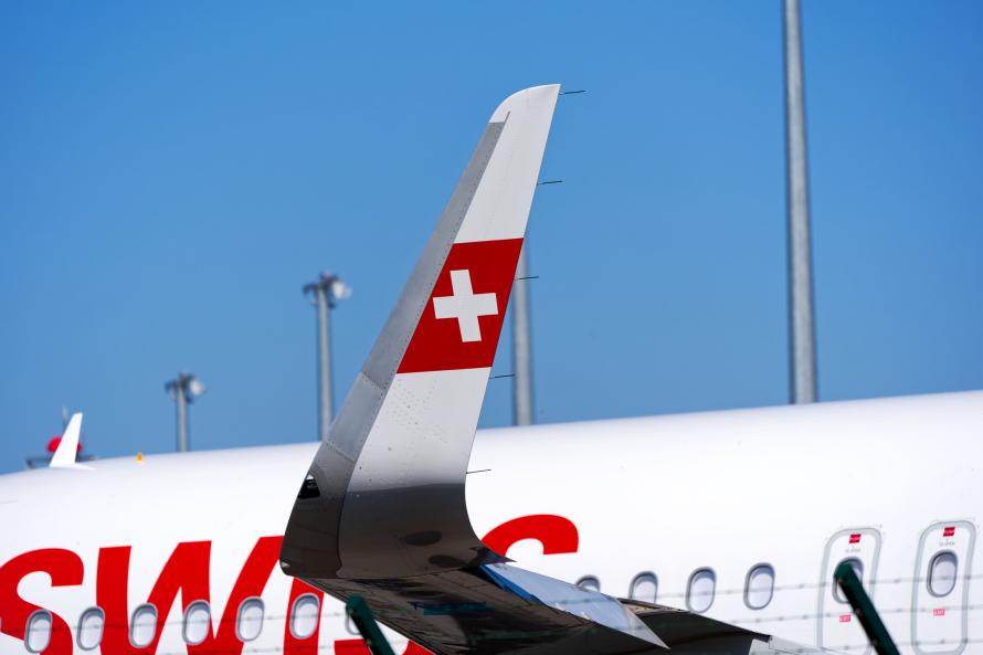 Die Sharklets eines Airbus A320.