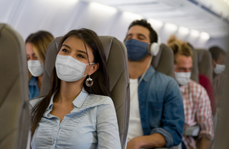 Risiko for infektion i flyet - passagerer med masker
